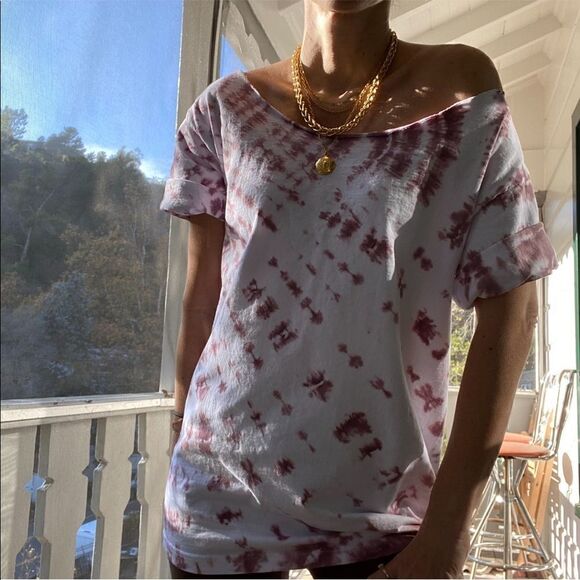 Dusty rose tie dyed t-shirt - Picture 2 of 5